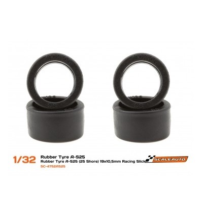 Neumáticos A-S25 (Shore 25) 19x10,5mm para Llantas de 15,8 a 17mm